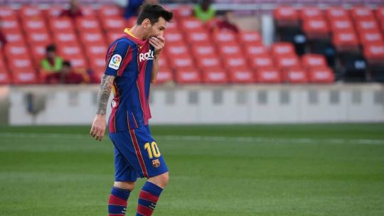 Lionel Messi y una postal recurrente en los últimos meses con la camiseta blaugrana / AFP