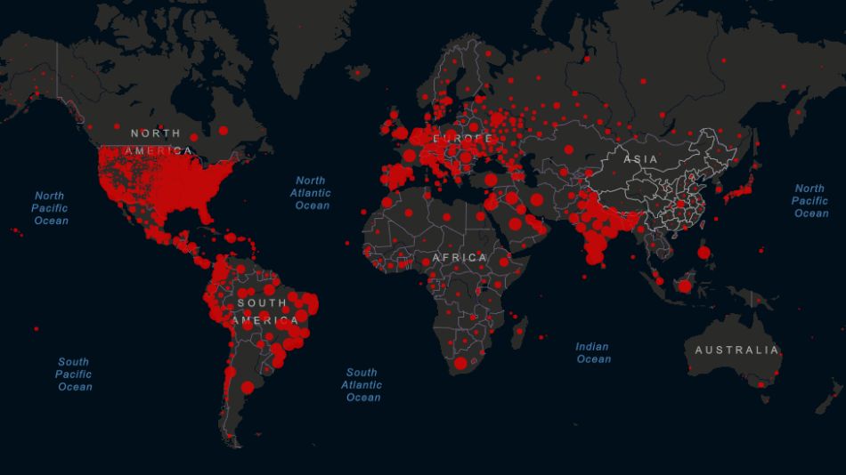 Mapa del coronavirus al 25 de octubre de 2020