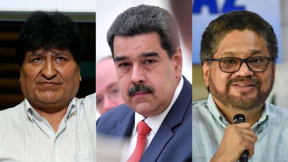 Evo Morales, Nicolas Maduro e Ivan Marquez de las FARC 20201026