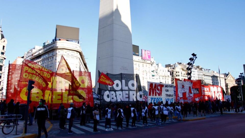 Corte en la Avenida 9 de Julio.