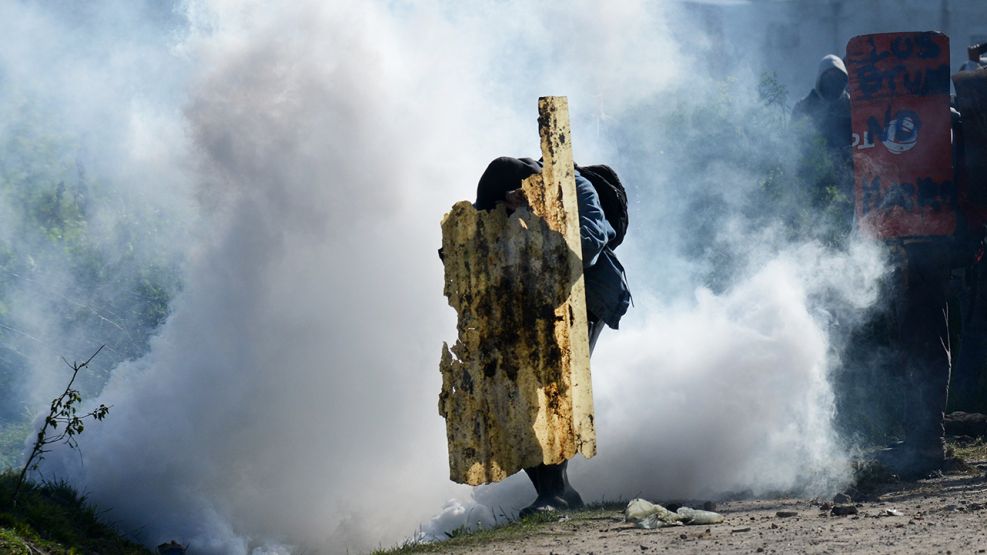 Operativo de desalojo en Guernica, Provincia de Buenos Aires. Fotos de Pablo Cuarterolo.