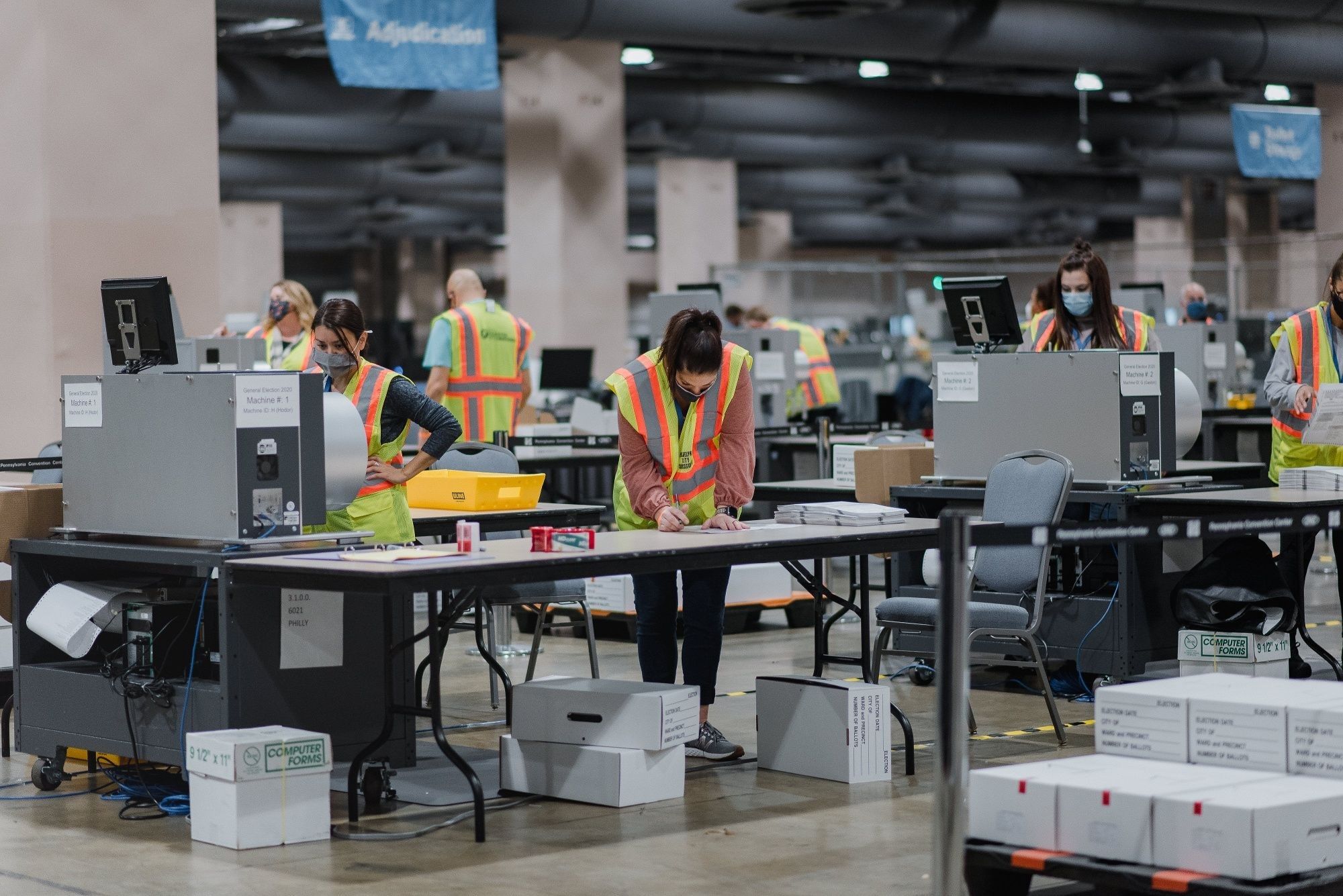 Pennsylvania Officials Count Ballots For 2020 U.S. Presidential Election