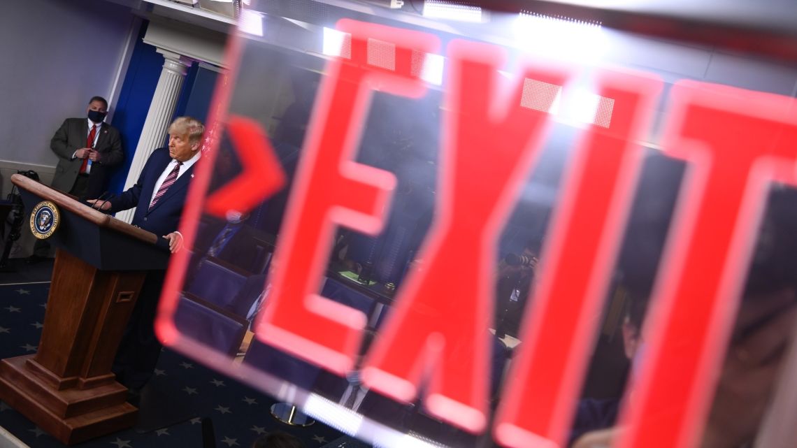 US President Donald Trump speaks in the Brady Briefing Room at the White House in Washington, DC on November 5, 2020. 