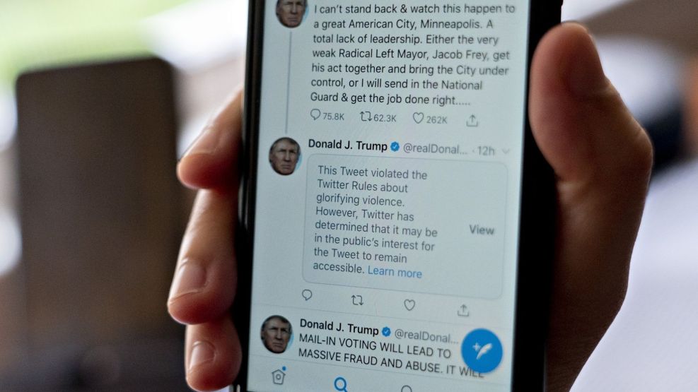 Twitter Slaps Warning On President Trump's Looting-And-Shooting Tweet 