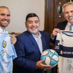 Martín Guzmán, Diego Maradona y Alberto Fernández | Foto:Cedoc