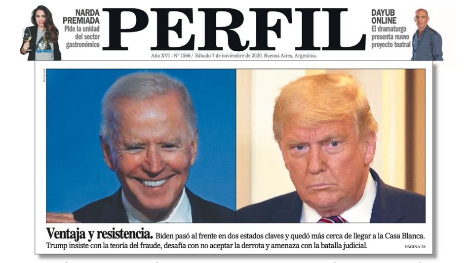 Portada del diario PERFIL de este sábado 7 de noviembre.