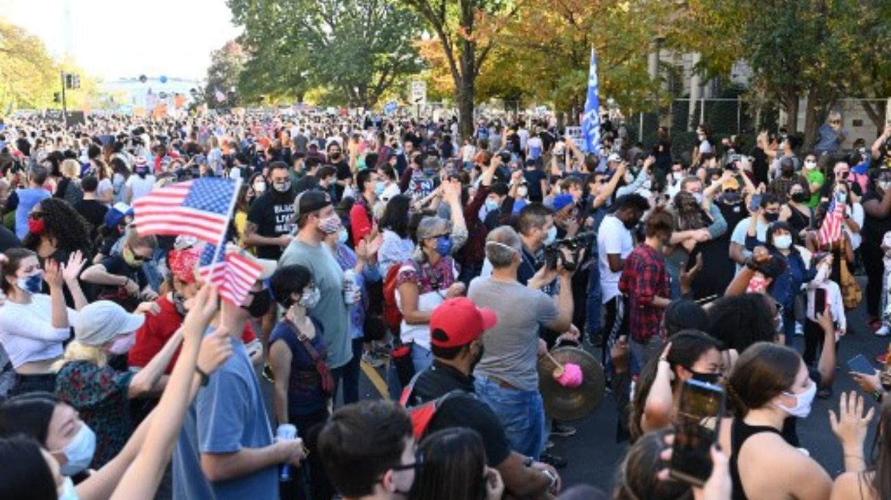 Los festejos en Estados Unidos tras la victoria de Biden.