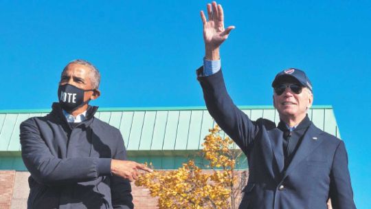 En campaña. Joe Biden y Obama reforzaron el voto afroamericano.