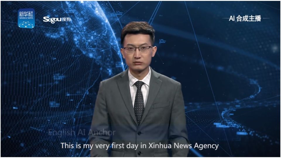 El primer robot chino en presentar las noticias.