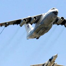 Las imágenes del video recopilan una serie de maniobras que involucran aviones cisternas rusos Il-78.