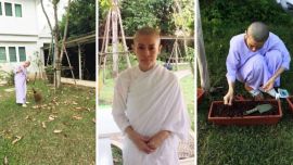 Las imágenes de Srirasmi en la aldea de Ratchaburi.