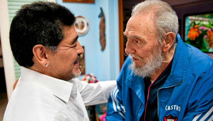Diego Armando Maradona y Fidel Castro