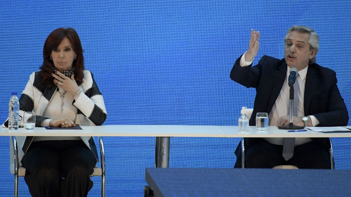 Vice-President Cristina Fernández de Kirchner (left) and President Alberto Fernández.