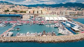 Vista aérea de toda la muestra en la tradicional Fiera de Génova, donde se puede apreciar la gran superficie al aire libre que se dispuso ante la pandemia del Covid-19.ea de toda la muestra en la tradicional Fiera de Génova, donde se puede apreciar la gran superficie al aire libre que se dispuso ante la pandemia del Covid-19.