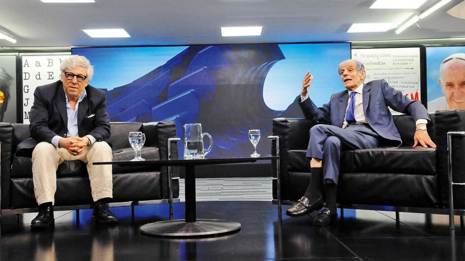 Juan José Sebreli y Marcelo Gioffré, en la entrevista con Jorge Fontevecchia.
