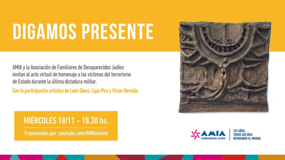 Acto virtual en homenaje a los desaparecidos judíos.