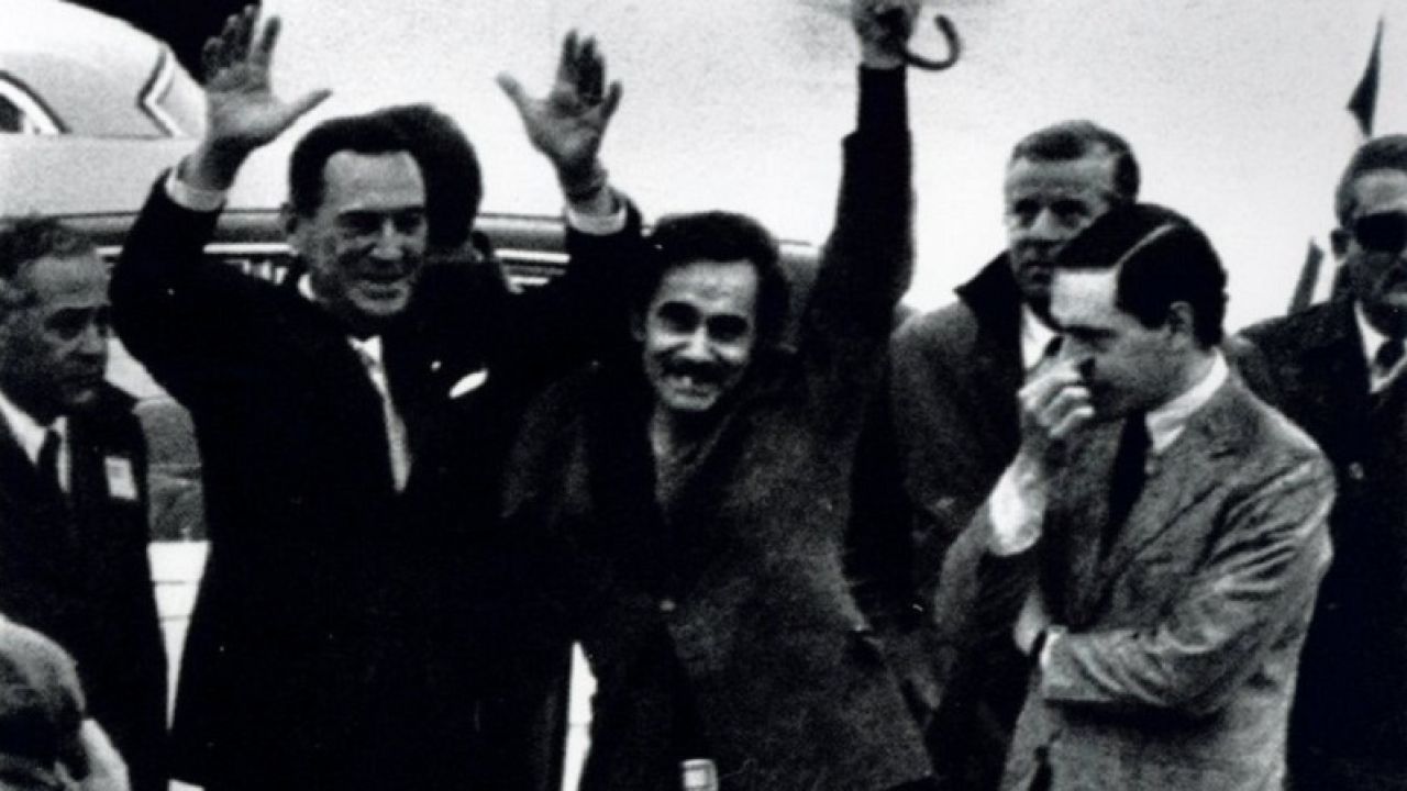 Perón, con Rucci y Abal Medina en su regreso | Foto:Cedoc