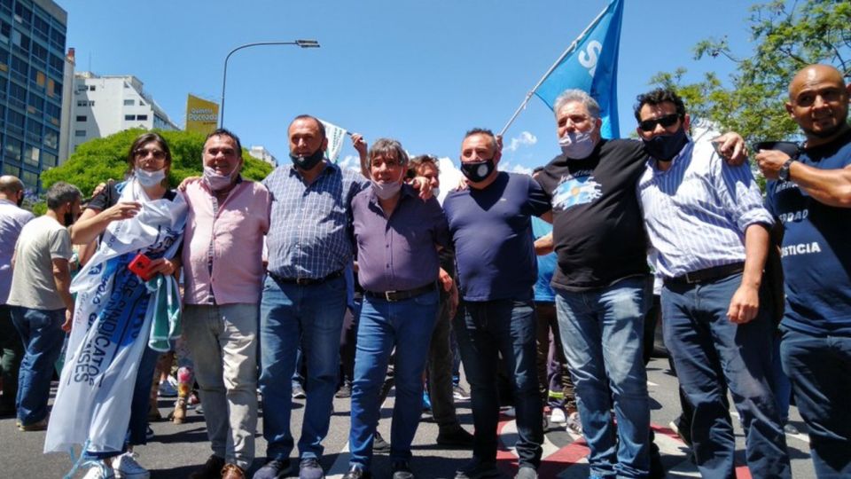 Protesta de empleados municipales bonaerenses.