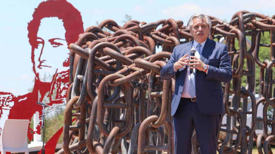 El presidente Alberto Fernández en el día de la Soberanía