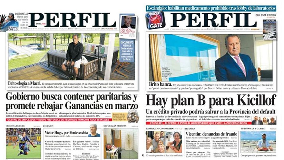 Horas. Entrevistas con Brito en 2016, cuando elogiaba a Macri, y este año, bancando a Alberto.