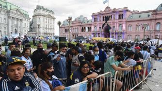 Velatorio de Diego Maradona en casa Rosada 20201126