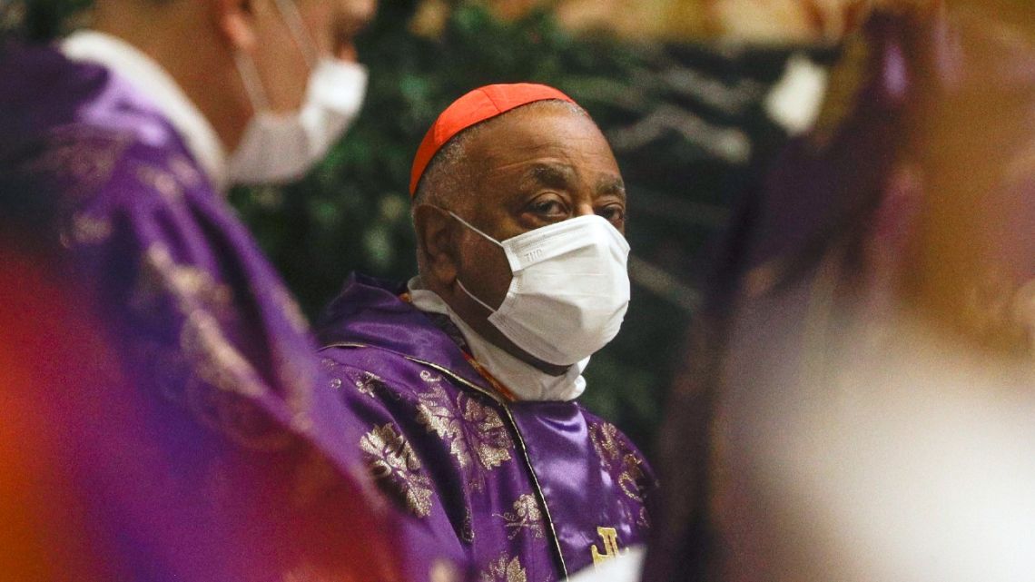 US Cardinal Wilton D. Gregory attends a Pope's Mass with new cardinals on November 29, 2020 at St. Peter's basilica in The Vatican. Pope Francis created 13 new cardinals on November 28, including Gregory, the first African-American, putting his personal stamp on the body that will one day choose his successor. 