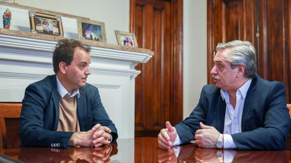 Juan Manuel Llamosas y Alberto Fernández, cuando el presidente era candidato (ARCHIVO)