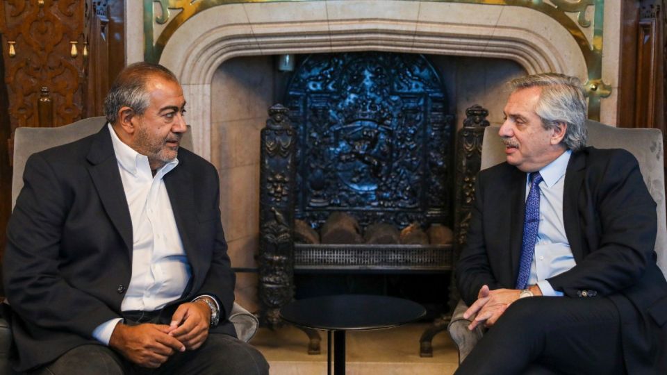Alberto Fernández con Héctor Daer.