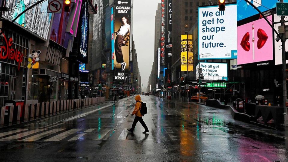 Las calles desoladas de Times Square en Nueva York