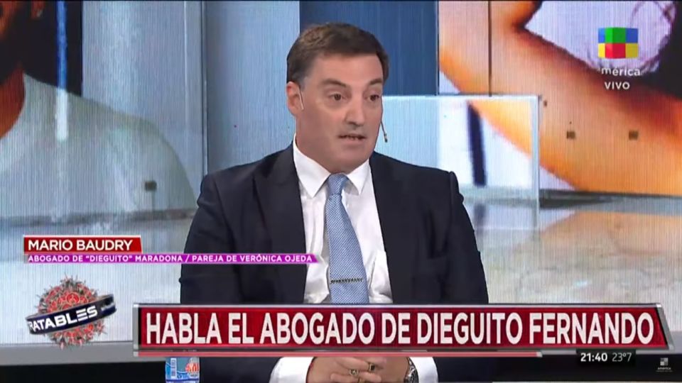 El abogado de Dieguito Fernando y pareja de Verónica Ojeda, Mario Baudry.