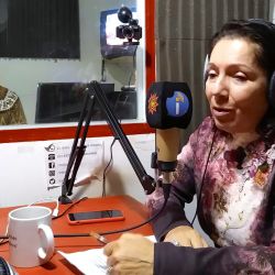 Cristina Caamaño en su programa de radio. | Foto:Cedoc.