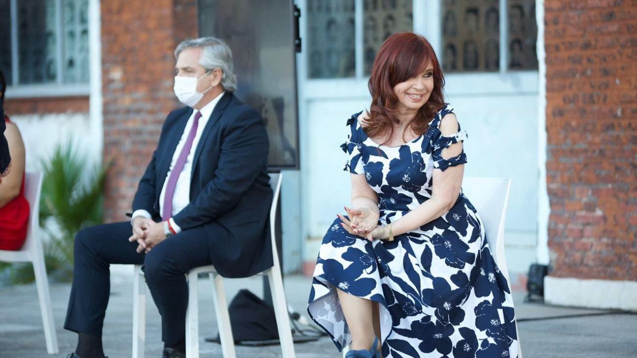 Alberto Fernández y Cristina Kirchner encabezaron un acto en la ex ESMA.