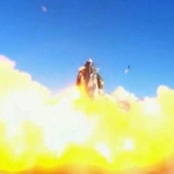 El cohete de SpaceX al estallar.  | Foto:SpaceX