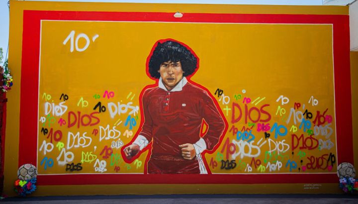 Maradona: Argentinos luce otro mural en su homenaje