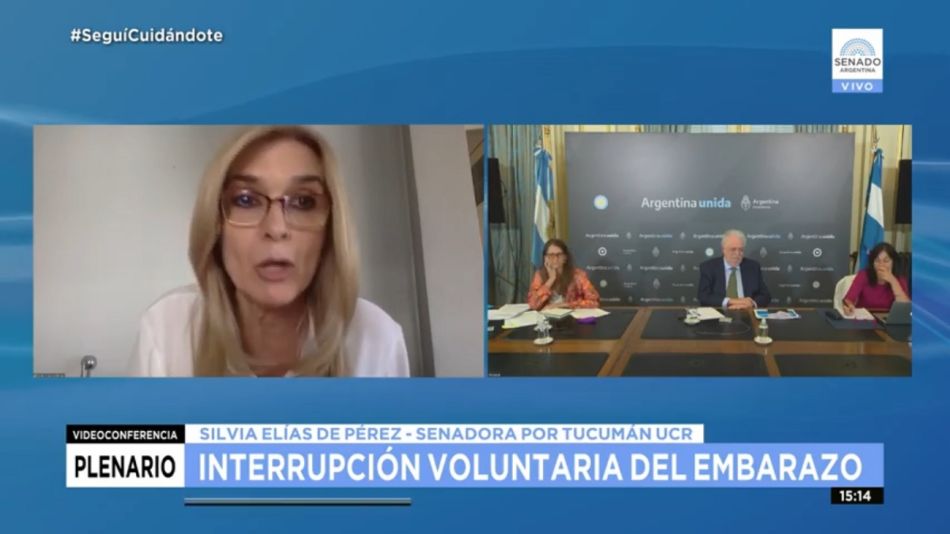 Silvia Elías de Pérez aborto senado
