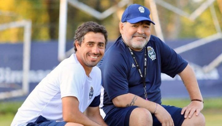 Mariano Messera y Diego Maradona