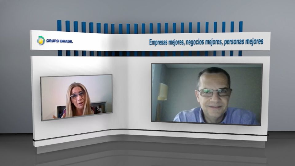 La directora del Grupo Brasil, Gabriela Muller, y el presidente de la entidad, Oswaldo Parré.