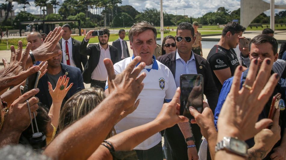 Demonstrators Gather In Support Of President Bolsonaro Amid Coronavirus Outbreak