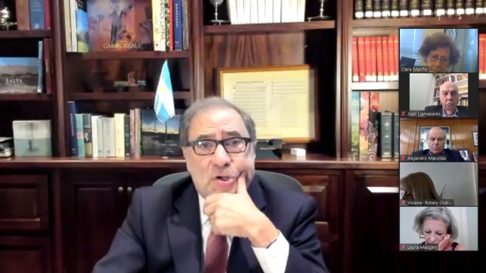 El embajador Jorge Argüello se sumó a la sesión virtual del Rotary Club y habló sobre el vínculo con EE.UU.