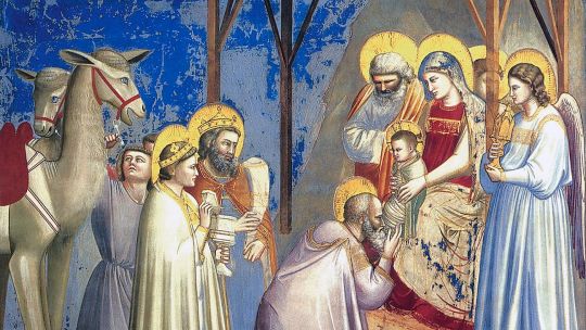 Adoración de los reyes. Giotto (1305). Detalle