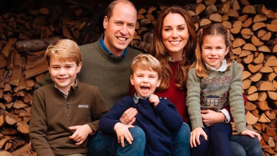 El príncipe William, Kate Middleton, George, Charlotte y a Louis