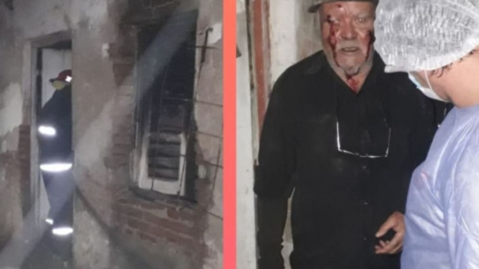 El hombre, golpeado por los tres menores.