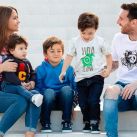 Leo Messi y Antonela con Ciro, Mateo y Thiago 