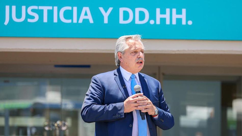 Alberto Fernández en un acto hoy inaugurando obras en cárceles 20201223