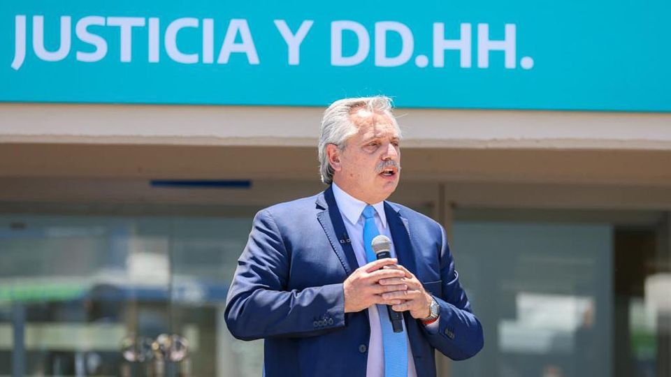 Alberto Fernández en un acto hoy inaugurando obras en cárceles