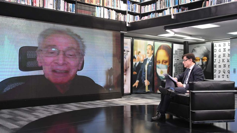 Marcos Aguinis, en la entrevista con Jorge Fontevecchia.