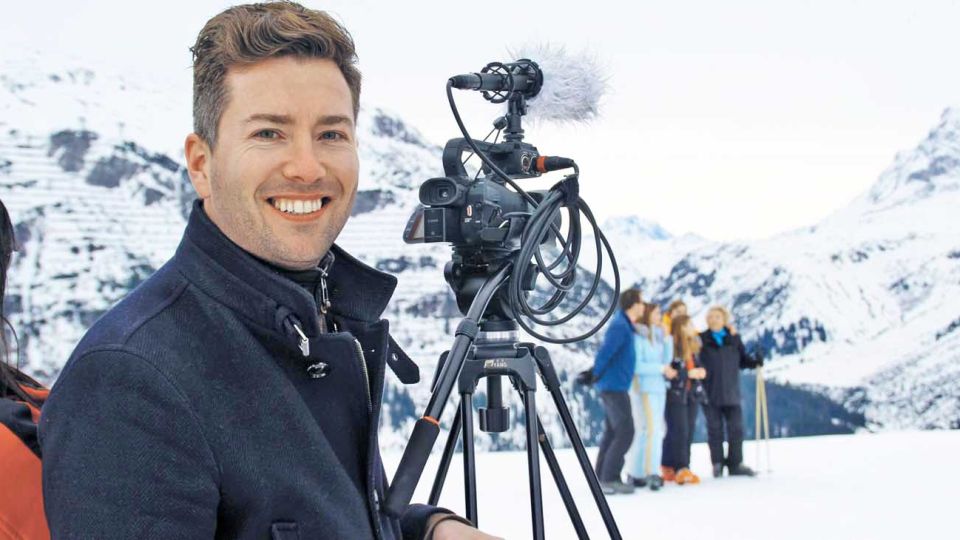 Foto. Rick Evers junto a la familia real en un viaje a Lech, Austria, en febrero del 2020.