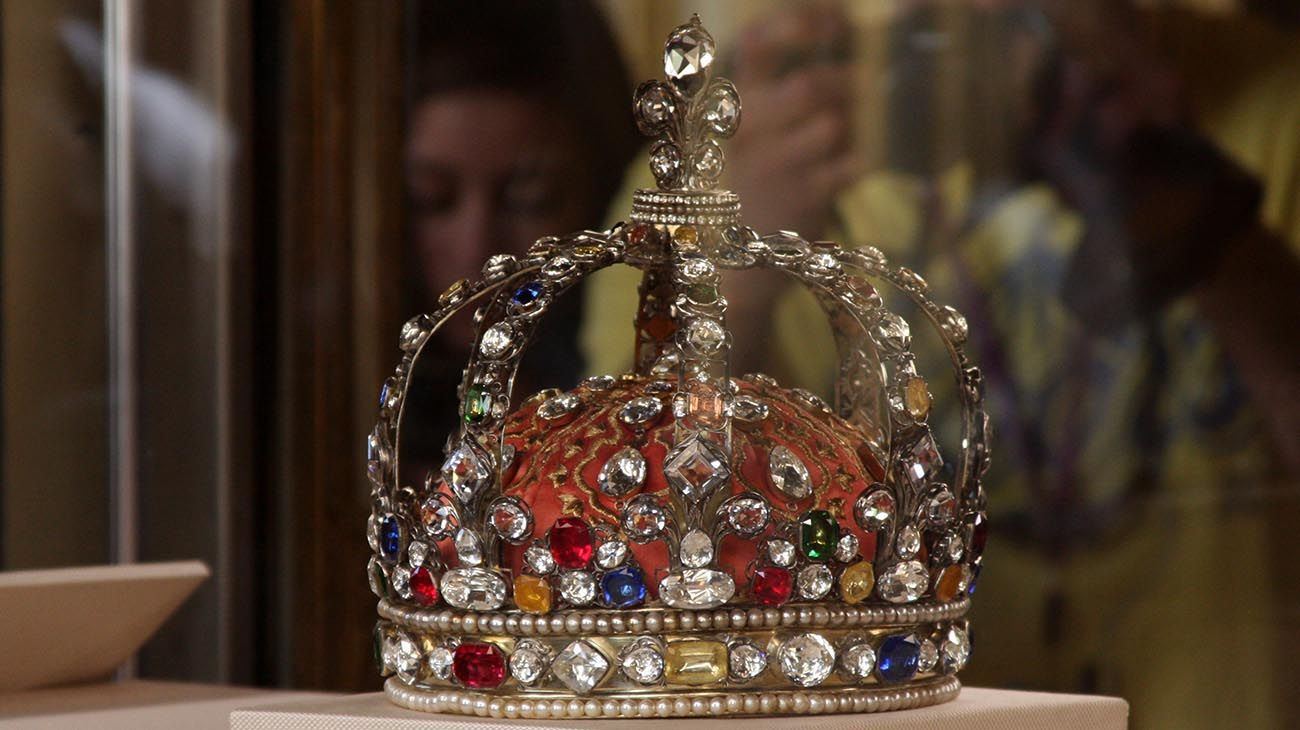 joyas de la corona que se exhibe en la Torre de LOndres