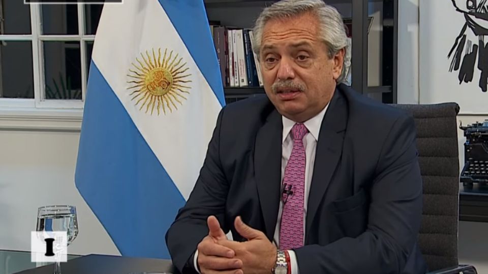 El presidente Alberto Fernández en entrevista con la TV Pública.