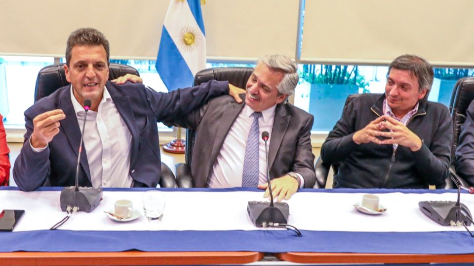 Sergio Massa, Alberto Fernández y Máximo Kirchner.